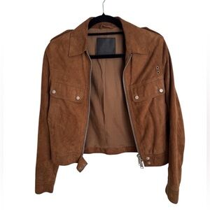 All Saints Brown Suede Leather Jacket